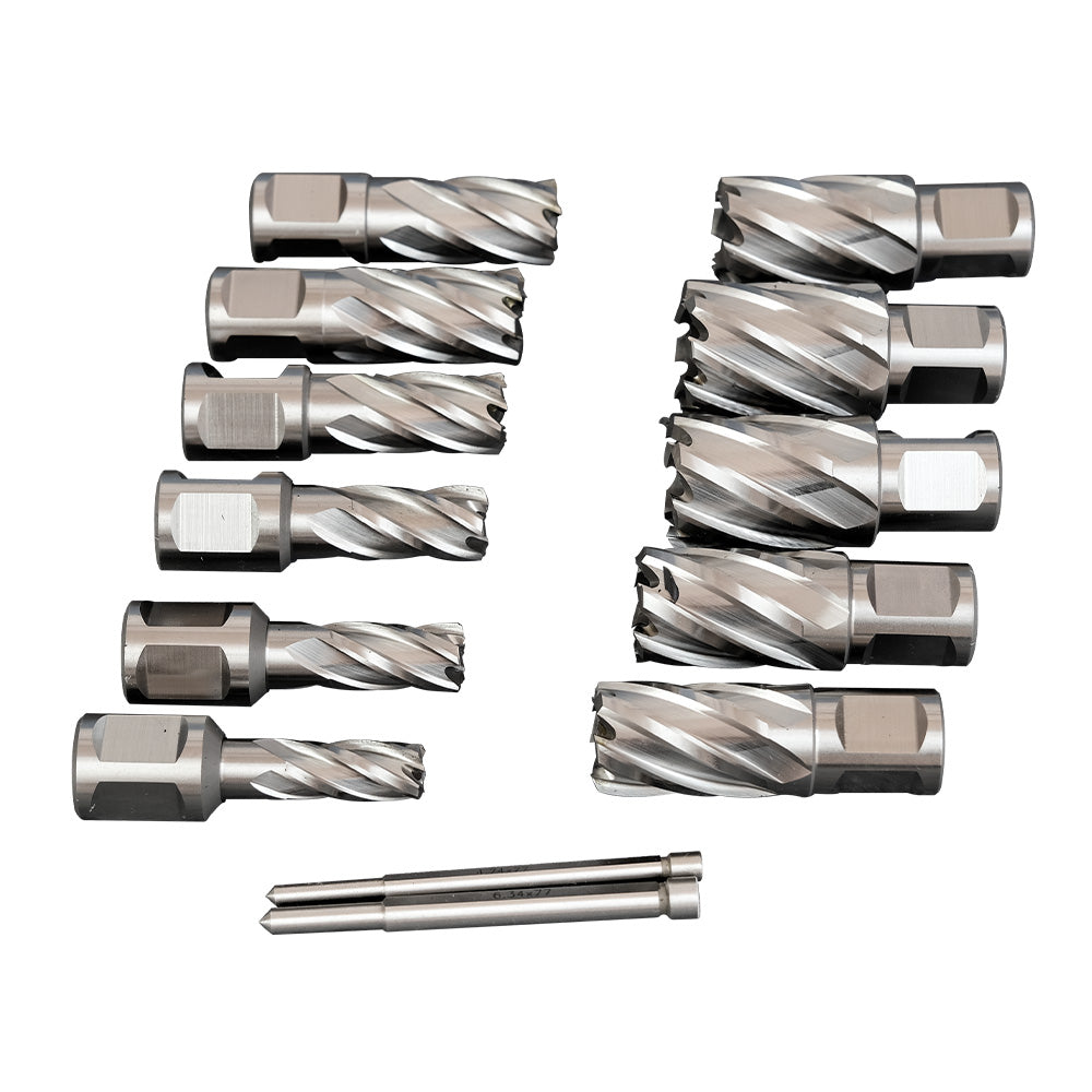 LYXCTECH US STOCK M2AL Annular Cutter Set 11pcs Cutting Depth 1'' With 1PC Pilot Pin