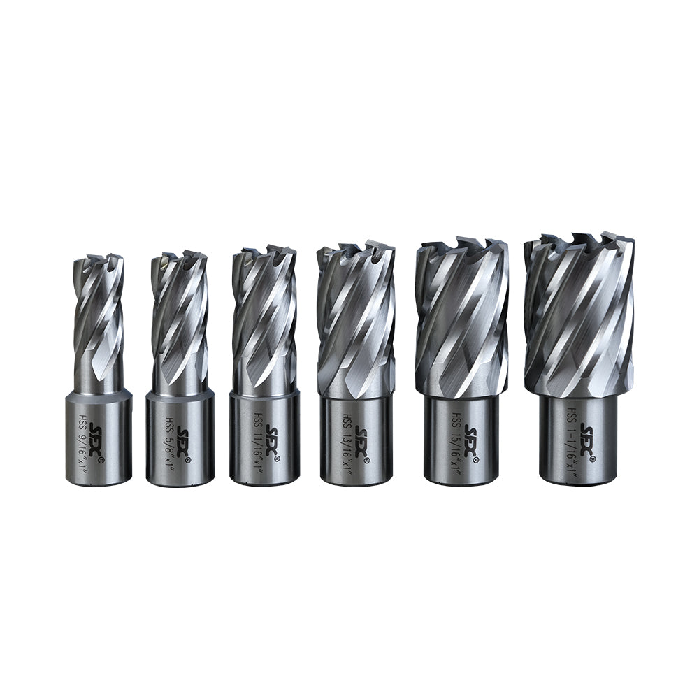 Juego de cortadores anulares SFX US STOCK M2AL, 6 piezas, profundidad de corte de 1'' con 1 pasador piloto