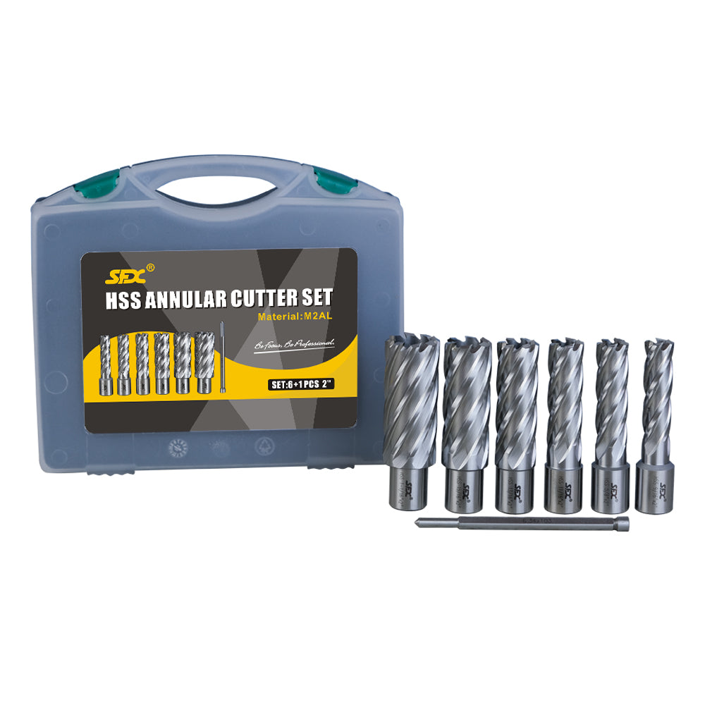 LYXCTECH US STOCK M2AL Annular Cutter Set 6pcs Cutting Depth 2'' With 1PC Pilot Pin
