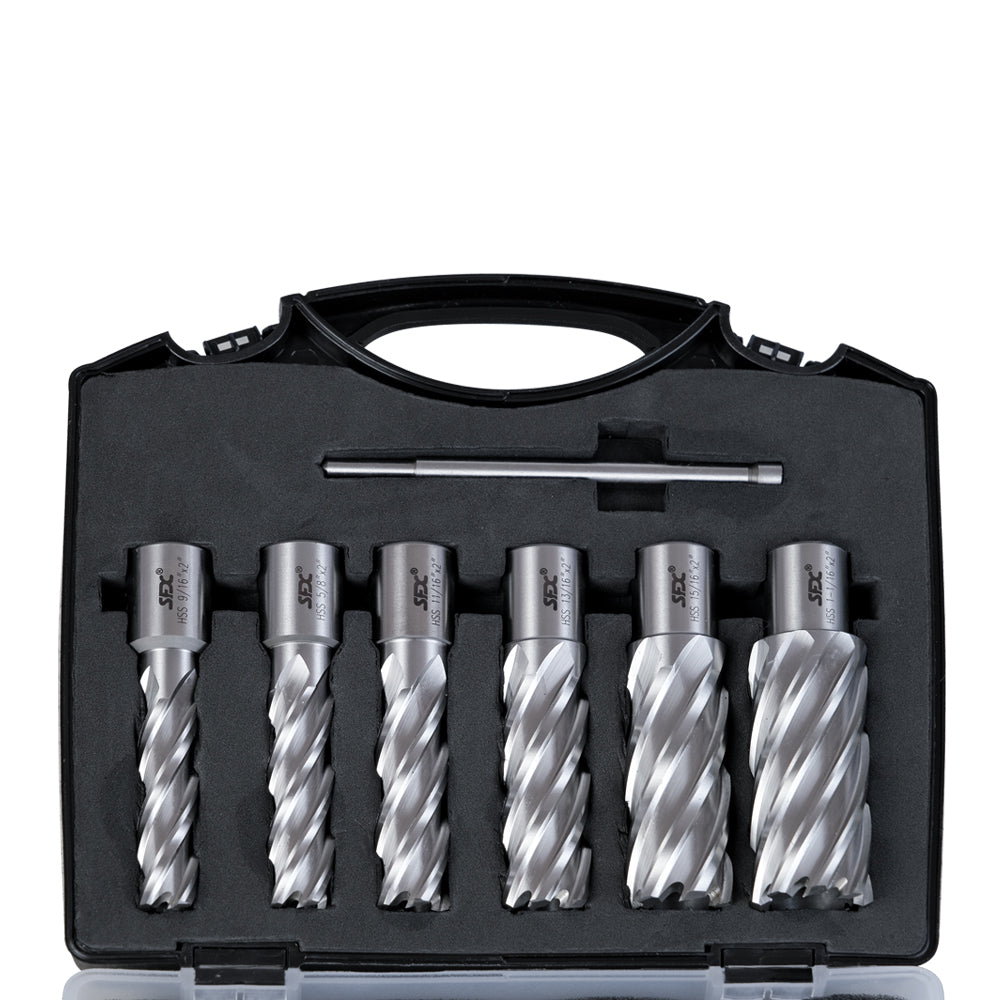 LYXCTECH US STOCK M2AL Annular Cutter Set 6pcs Cutting Depth 2'' With 1PC Pilot Pin