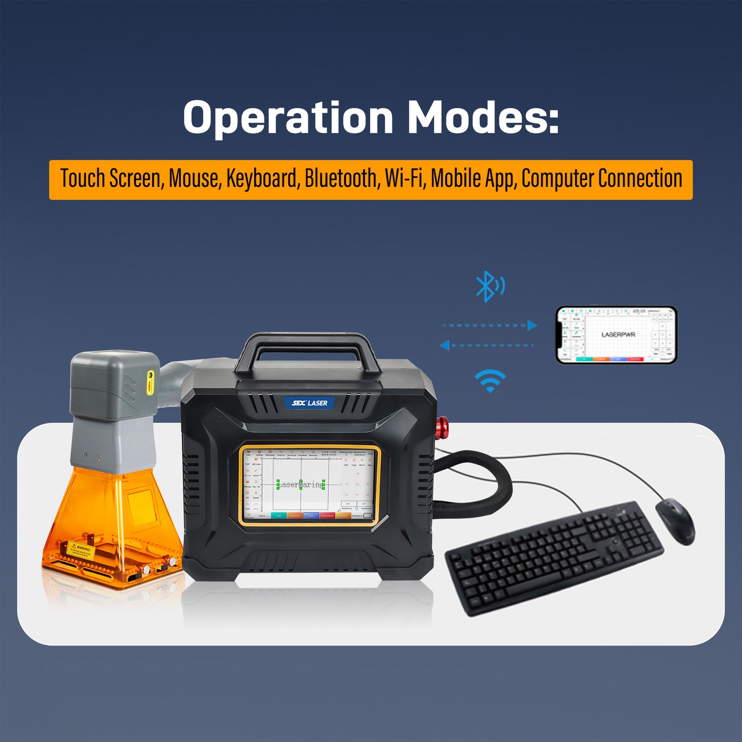 LYXCTECH Portable Handheld Fiber Laser Engraver Marker Laser Marking Machine MAX 60W