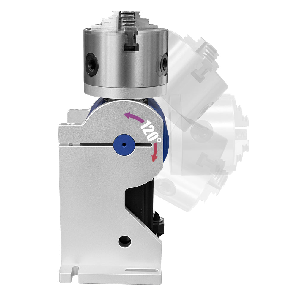 LYXCTECH Three-Jaw Rotary Chuck Multi-Angle Adjustment for Fiber Laser Engraving Machine, Engraving Machine