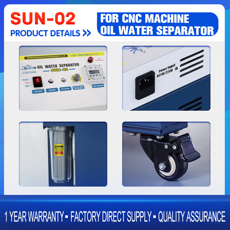 LYXCTECH SUN-02 Upgraded Coolant Tank Purifier Oil Water Separator CNC Oil Skimmer