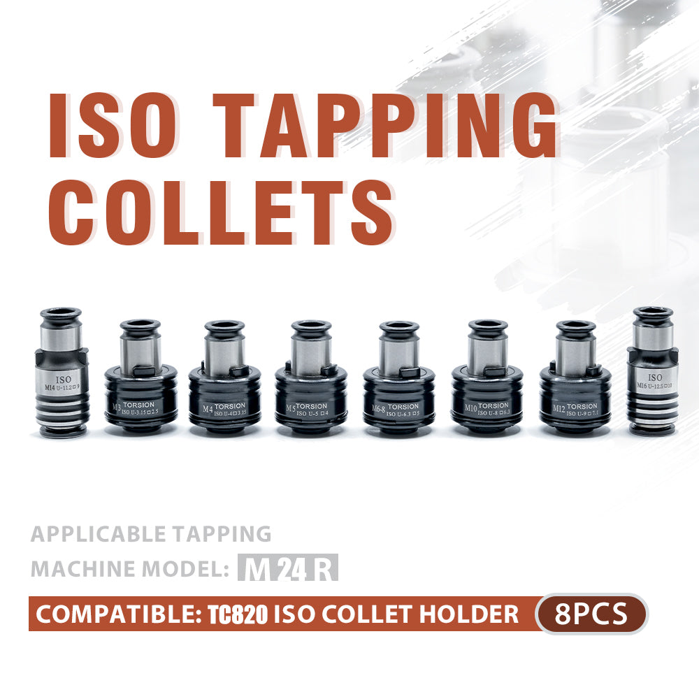 Portapinzas ISO SFX TC820, 8 piezas, pinzas de roscado ISO, aplicables a máquinas de roscado eléctricas M24R