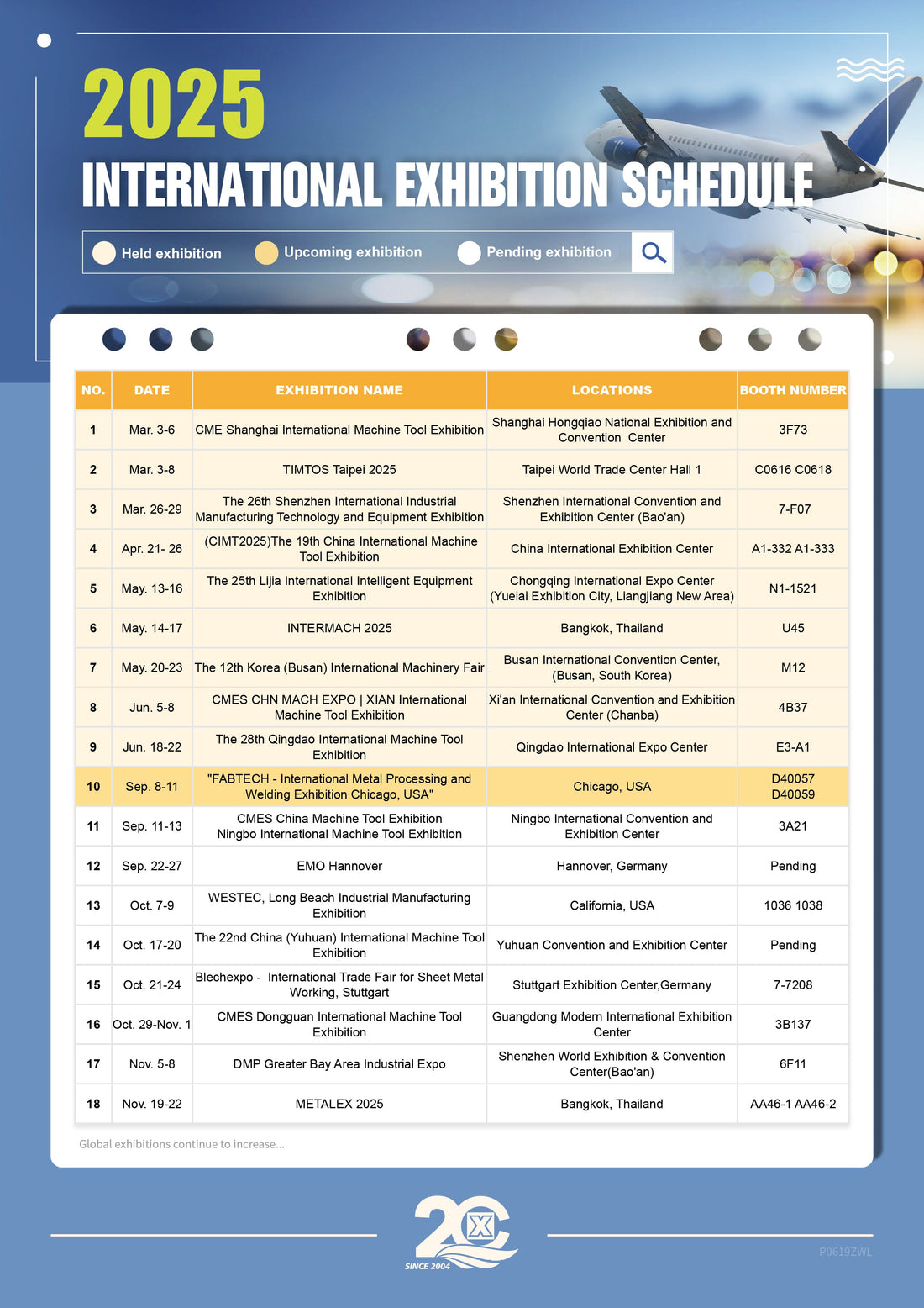 2025 INTERNATIONAL EXHIBITION SCHEDULE
