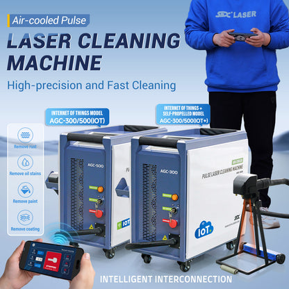 LYXCTECH Air-Cooled Pulsed Laser Cleaning Machine G-Series 300/500W With IOT/Self-Propelled Design For Metal Cleaning AGC-300/500 IOT