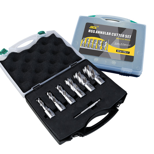 Juego de cortadores anulares SFX US STOCK M2AL, 6 piezas, profundidad de corte de 1'' con 1 pasador piloto