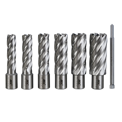 LYXCTECH US STOCK M2AL Annular Cutter Set 6pcs Cutting Depth 2'' With 1PC Pilot Pin