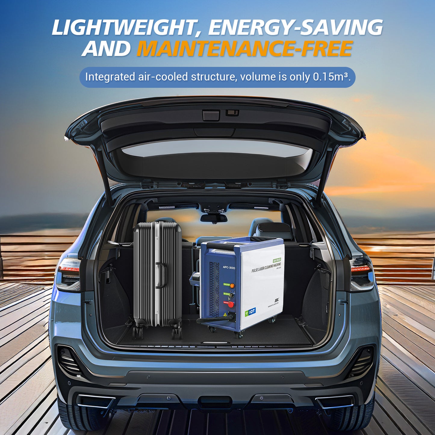 Máquina de limpieza láser pulsada refrigerada por aire SFX, máquina limpiadora láser portátil de 300/500 W