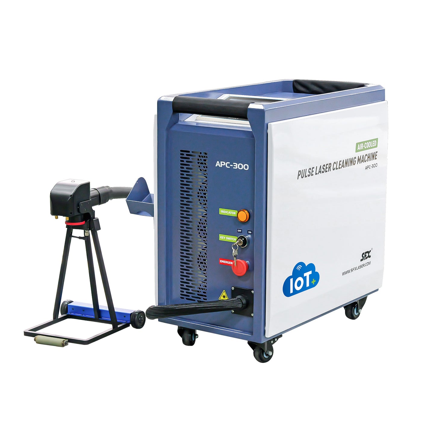 Máquina de limpieza láser pulsada refrigerada por aire SFX, máquina limpiadora láser portátil de 300/500 W