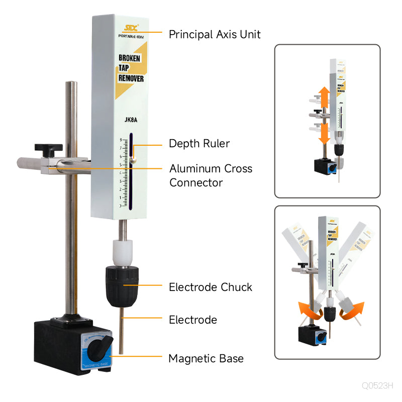 LYXCTECH Work Head Of Portable EDM Machine 360-degrees adjustment of processing direction