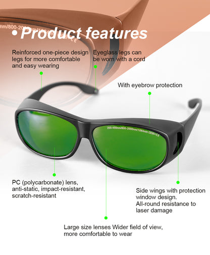 Gafas de seguridad láser profesionales SFX Gafas de protección láser para máquinas de soldadura/limpieza láser
