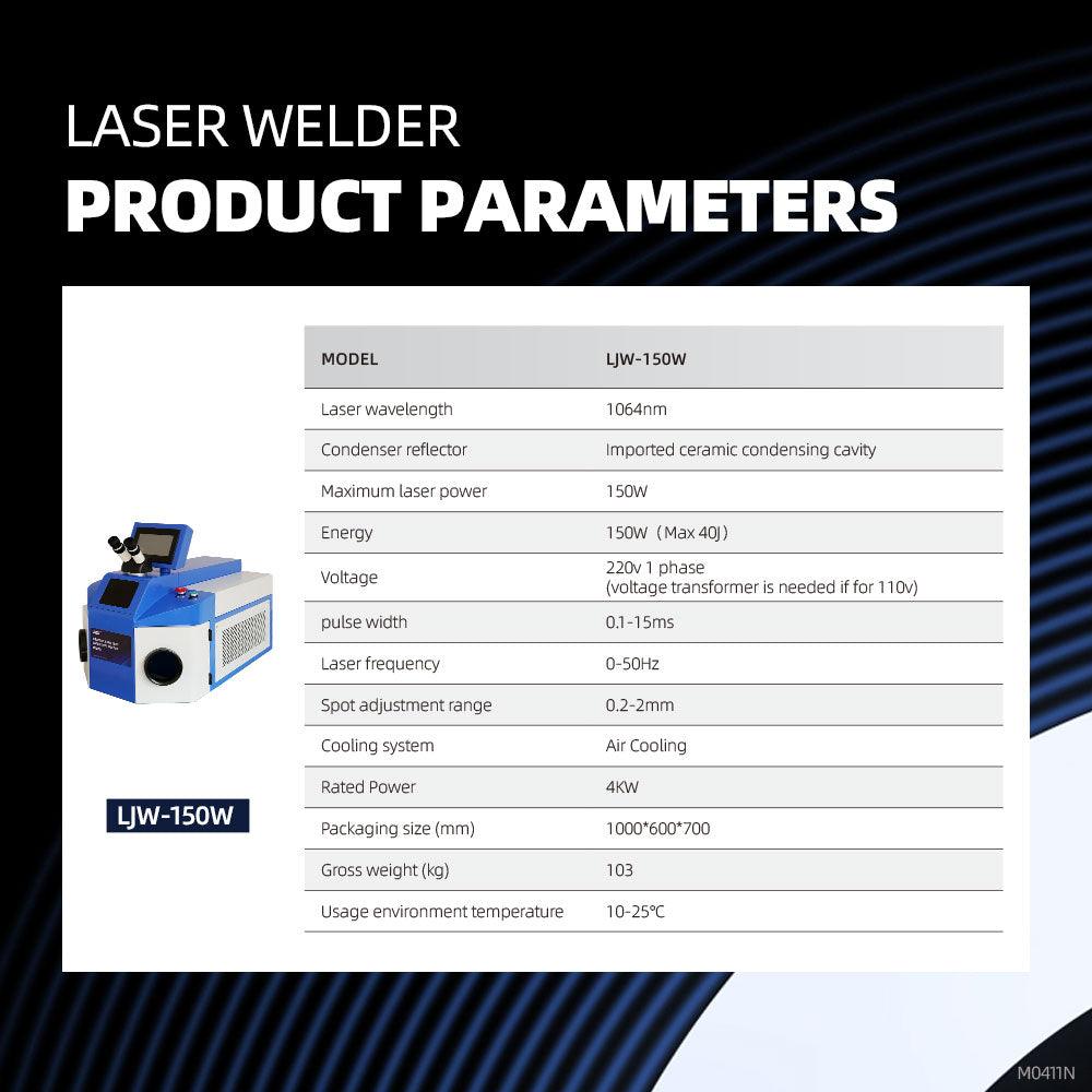 LYXCTECH 150W Jewelry Laser Welder Machine Jewelry Spot Welder 40J Laser Jewelry Welder Machine LJW-150 - LYXCTECH