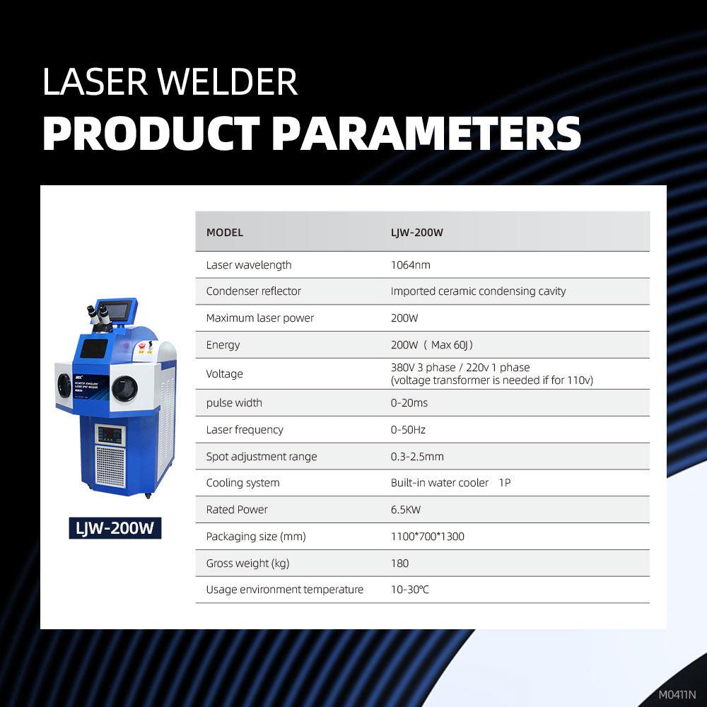 LYXCTECH 200W Jewelry Laser Welder Machine 60J Jewelry Laser Spot Welding Machine LJW-200 - LYXCTECH