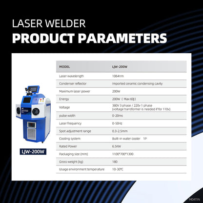 LYXCTECH 150W/200W Jewelry Laser Welder Machine Jewelry Spot Welder 40J Laser Jewelry Welder Machine LJW-150