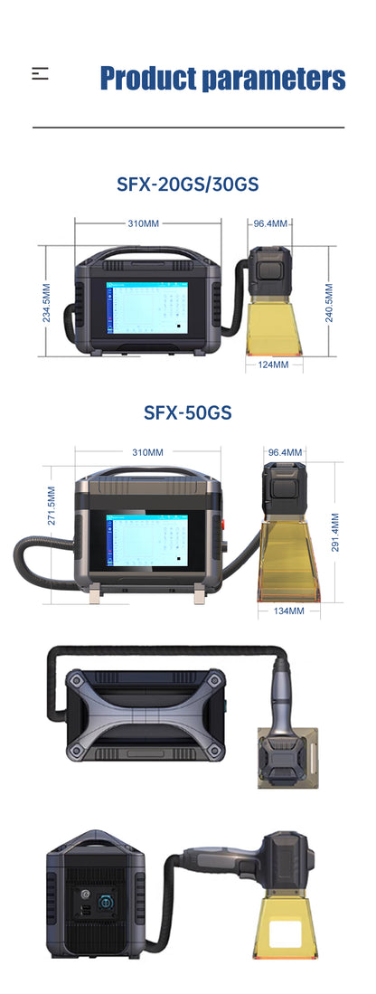 Máquina de marcado láser portátil de fibra SFX SFX Laser, grabador láser de mano, máx. 20 W/30 W/50 W 