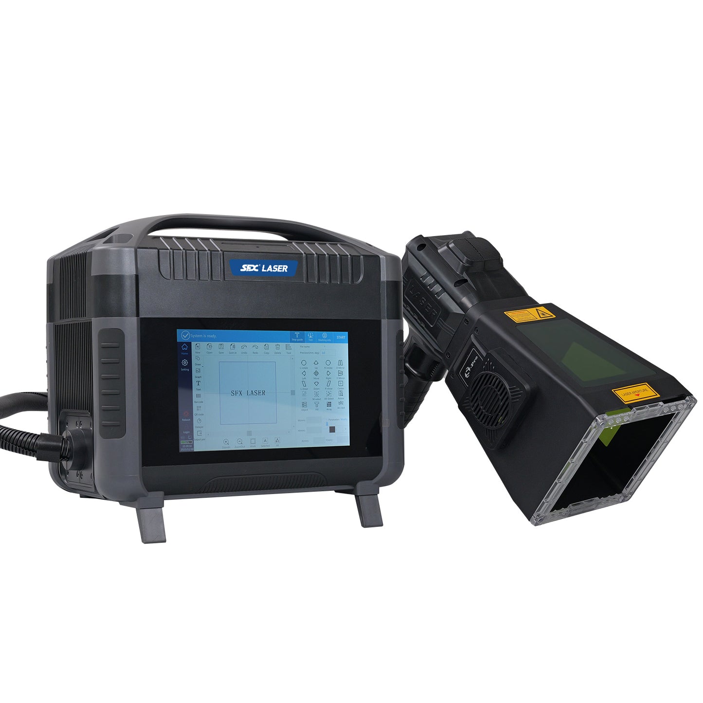 LYXCTECH SFX Laser Tragbarer Handfaserlaser-Graviermarker Laserbeschriftungsmaschine MAX 20W/30W/50W 