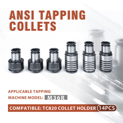 Pinzas de roscado imperiales ANSI SFX TC820, 14 piezas, aptas para máquina de roscado eléctrica M36R